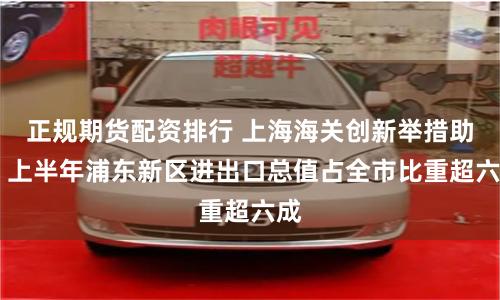 正规期货配资排行 上海海关创新举措助力 上半年浦东新区进出口总值占全市比重超六成