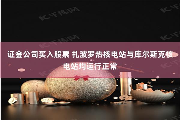 证金公司买入股票 扎波罗热核电站与库尔斯克核电站均运行正常